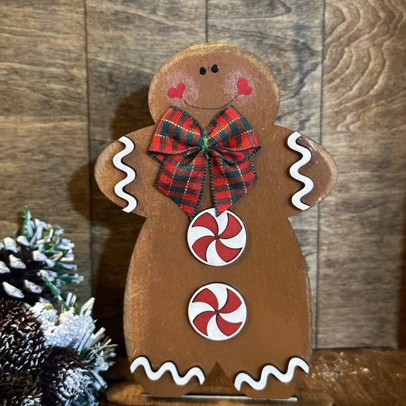 Handcrafted Wooden Gingerbread Man Decoration - Rustic Christmas Decor, Holiday Mantelpiece Accent, Festive Home Decor